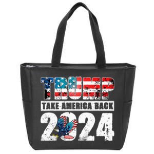 Trump 2024 Flag Take America Back Trump 2024 Zip Tote Bag