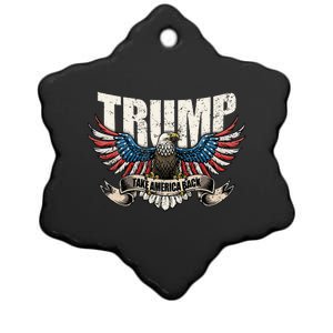 Trump 2024 Flag Take America Back Donald Trump Ceramic Star Ornament