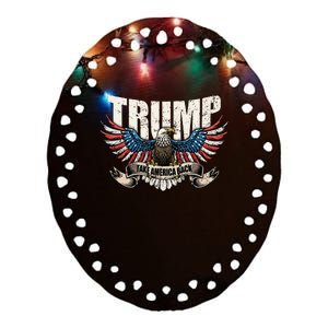 Trump 2024 Flag Take America Back Donald Trump Ceramic Oval Ornament