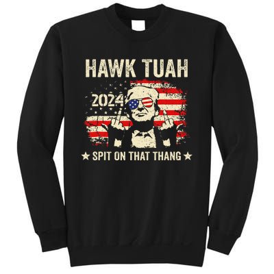 Trump 2024 Flag Funny Hawk Tush Middle Finger 24 Vote Trump Sweatshirt