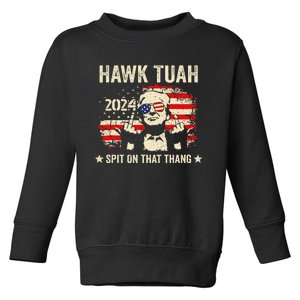 Trump 2024 Flag Funny Hawk Tush Middle Finger 24 Vote Trump Toddler Sweatshirt