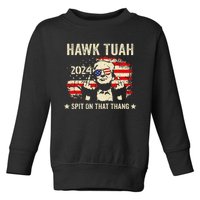 Trump 2024 Flag Funny Hawk Tush Middle Finger 24 Vote Trump Toddler Sweatshirt