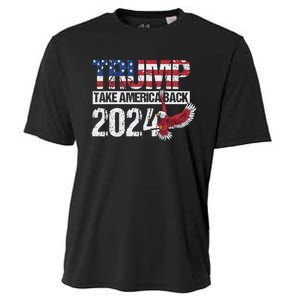 Trump 2024 Flag Take America Back Cooling Performance Crew T-Shirt