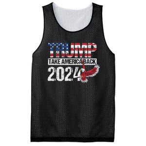 Trump 2024 Flag Take America Back Mesh Reversible Basketball Jersey Tank