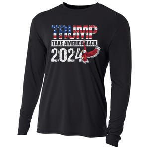 Trump 2024 Flag Take America Back Cooling Performance Long Sleeve Crew