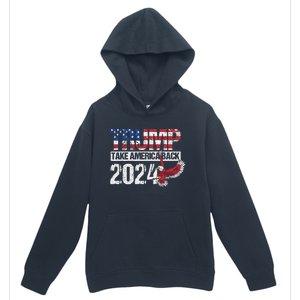 Trump 2024 Flag Take America Back Urban Pullover Hoodie