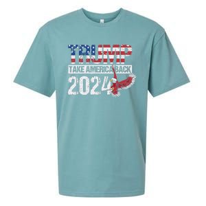 Trump 2024 Flag Take America Back Sueded Cloud Jersey T-Shirt