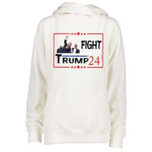 Trump 2024 Fight Trump For President Trump Fight I Will Fight Womens Funnel Neck Pullover Hood