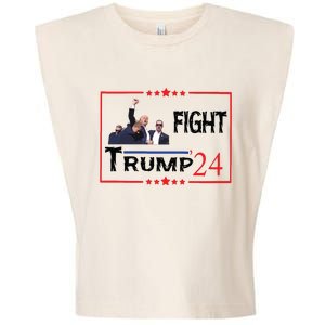 Trump 2024 Fight Trump For President Trump Fight I Will Fight Garment-Dyed Women's Muscle Tee