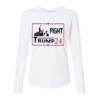 Trump 2024 Fight Trump For President Trump Fight I Will Fight Womens Cotton Relaxed Long Sleeve T-Shirt