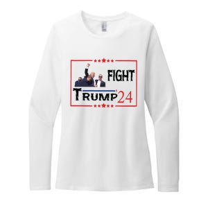 Trump 2024 Fight Trump For President Trump Fight I Will Fight Womens CVC Long Sleeve Shirt