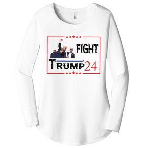 Trump 2024 Fight Trump For President Trump Fight I Will Fight Women's Perfect Tri Tunic Long Sleeve Shirt