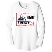 Trump 2024 Fight Trump For President Trump Fight I Will Fight Women's Perfect Tri Tunic Long Sleeve Shirt