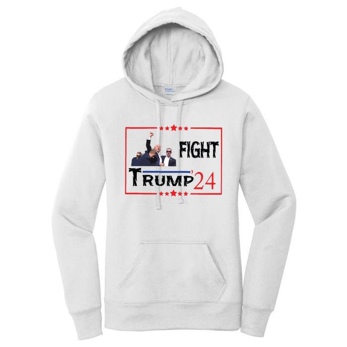 Trump 2024 Fight Trump For President Trump Fight I Will Fight Women's Pullover Hoodie