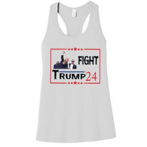 Trump 2024 Fight Trump For President Trump Fight I Will Fight Women's Racerback Tank