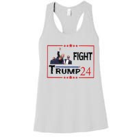 Trump 2024 Fight Trump For President Trump Fight I Will Fight Women's Racerback Tank