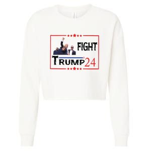 Trump 2024 Fight Trump For President Trump Fight I Will Fight Cropped Pullover Crew