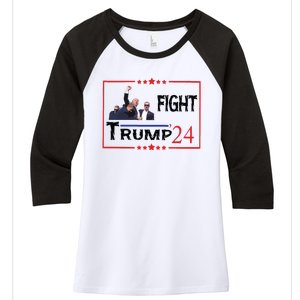 Trump 2024 Fight Trump For President Trump Fight I Will Fight Women's Tri-Blend 3/4-Sleeve Raglan Shirt