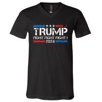 Trump 2024 Fight Fight Fight Trump President Election 2024 V-Neck T-Shirt