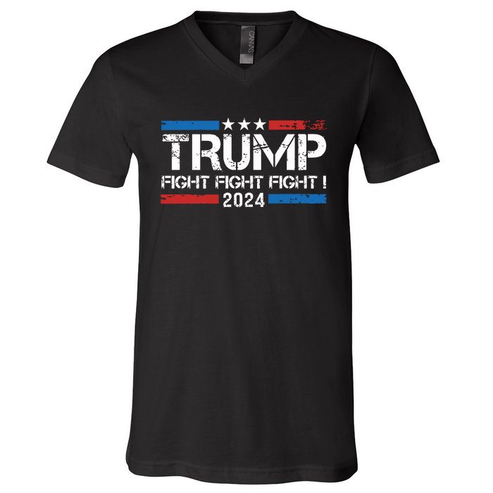 Trump 2024 Fight Fight Fight Trump President Election 2024 V-Neck T-Shirt