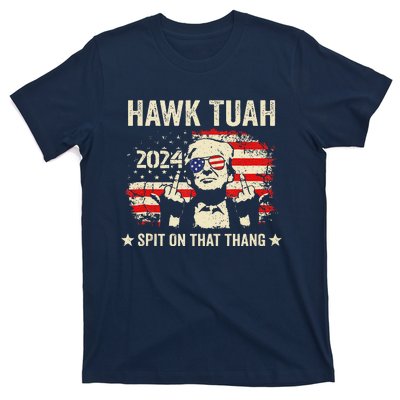 Trump 2024 Flag Funny Hawk Tush Middle Finger 24 Vote Trump T-Shirt