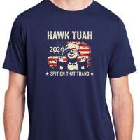 Trump 2024 Flag Funny Hawk Tush Middle Finger 24 Vote Trump Adult ChromaSoft Performance T-Shirt