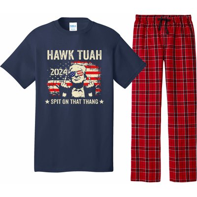 Trump 2024 Flag Funny Hawk Tush Middle Finger 24 Vote Trump Pajama Set