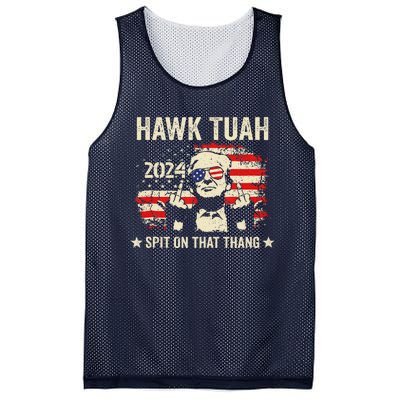 Trump 2024 Flag Funny Hawk Tush Middle Finger 24 Vote Trump Mesh Reversible Basketball Jersey Tank