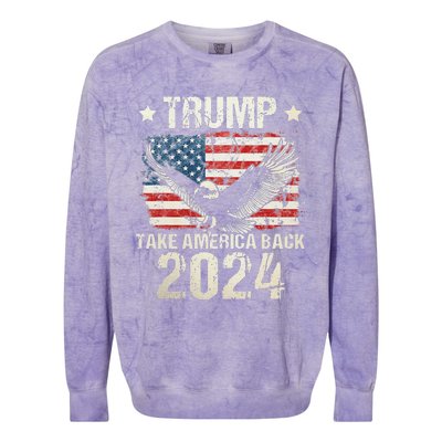 Trump 2024 flag take America back Trump 2024 Colorblast Crewneck Sweatshirt