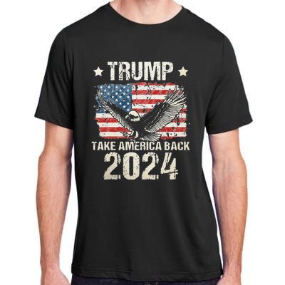 Trump 2024 flag take America back Trump 2024 Adult ChromaSoft Performance T-Shirt