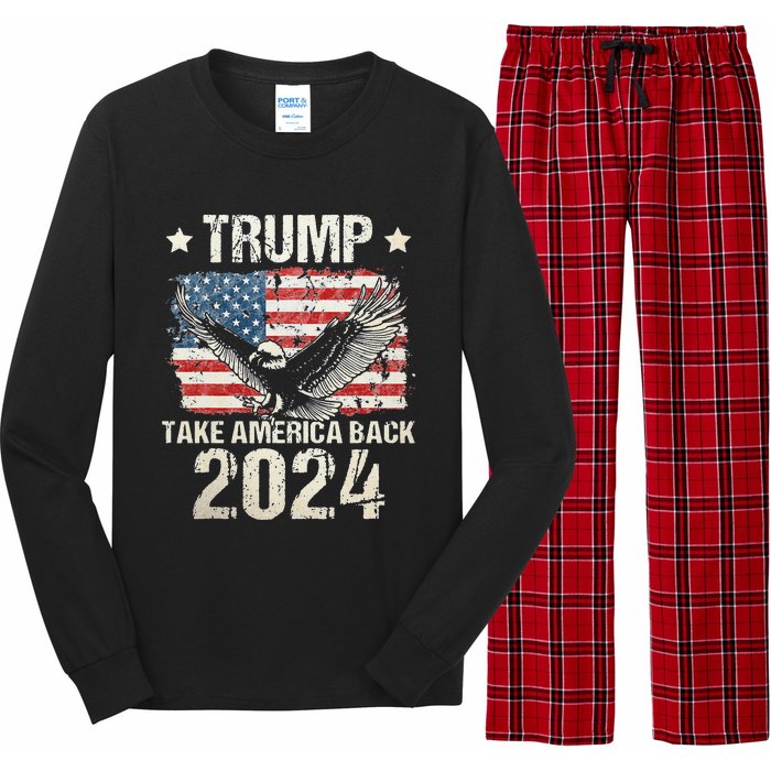 Trump 2024 flag take America back Trump 2024 Long Sleeve Pajama Set