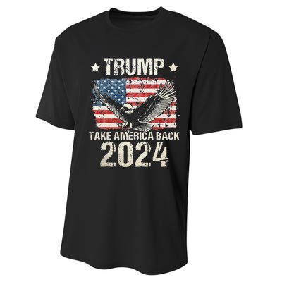 Trump 2024 flag take America back Trump 2024 Performance Sprint T-Shirt