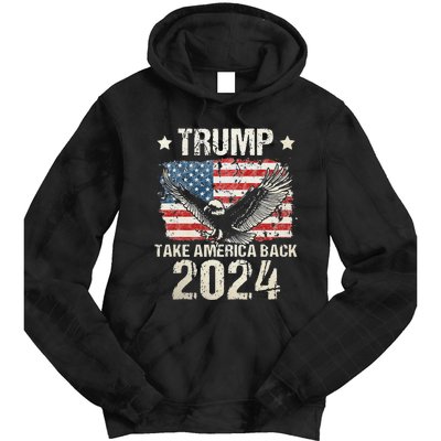 Trump 2024 flag take America back Trump 2024 Tie Dye Hoodie