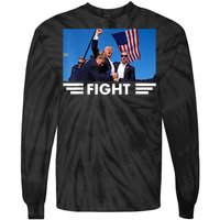 Trump 2024 Fight Trump Was Assassinated Tie-Dye Long Sleeve Shirt