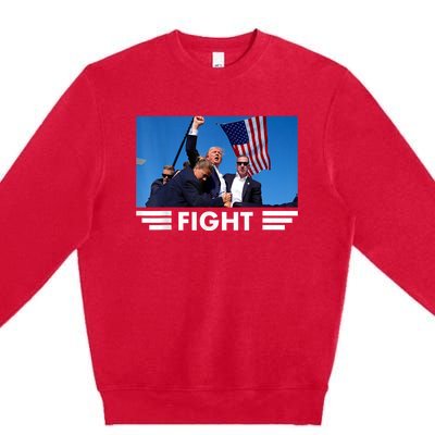 Trump 2024 Fight Trump Was Assassinated Premium Crewneck Sweatshirt