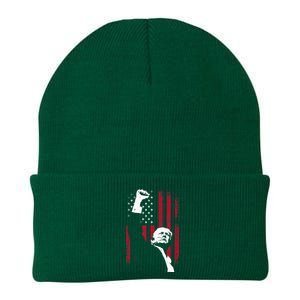 Trump 2024 Fist Fight For America Usa Flag Knit Cap Winter Beanie