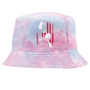 Trump 2024 Fist Fight For America Usa Flag Tie-Dyed Bucket Hat