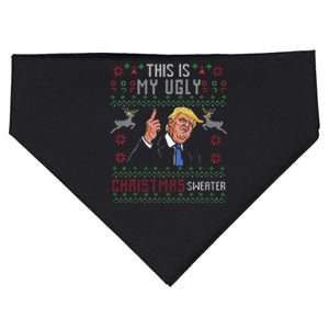 Trump 2024 Funny Xmas Ugly Sweater Thanksgiving USA-Made Doggie Bandana