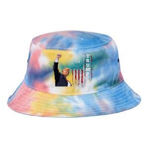 Trump 2024 Fight Shot Shooting Nothing Can Stop Trump Tie Dye Newport Bucket Hat