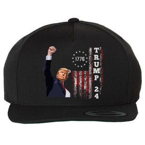 Trump 2024 Fight Shot Shooting Nothing Can Stop Trump Wool Snapback Cap