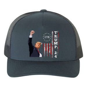 Trump 2024 Fight Shot Shooting Nothing Can Stop Trump Yupoong Adult 5-Panel Trucker Hat