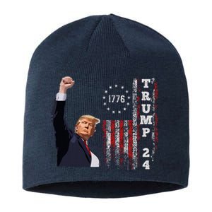 Trump 2024 Fight Shot Shooting Nothing Can Stop Trump Sustainable Beanie