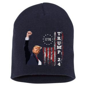 Trump 2024 Fight Shot Shooting Nothing Can Stop Trump Short Acrylic Beanie