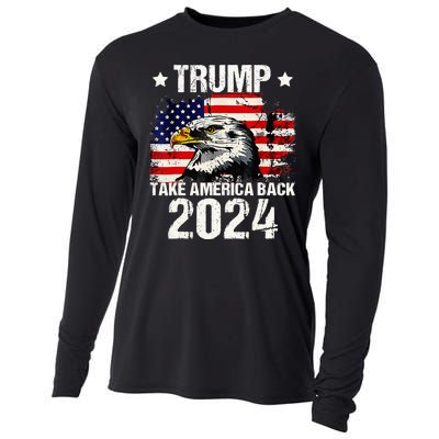 Trump 2024 Flag Take America Back Cooling Performance Long Sleeve Crew