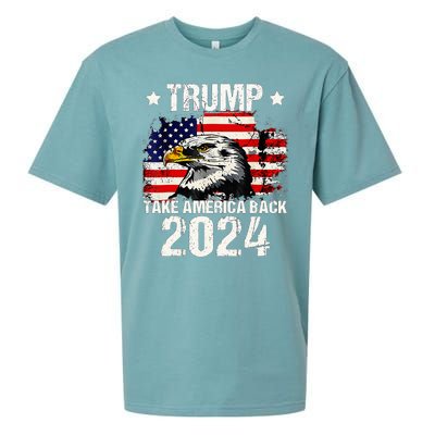 Trump 2024 Flag Take America Back Sueded Cloud Jersey T-Shirt