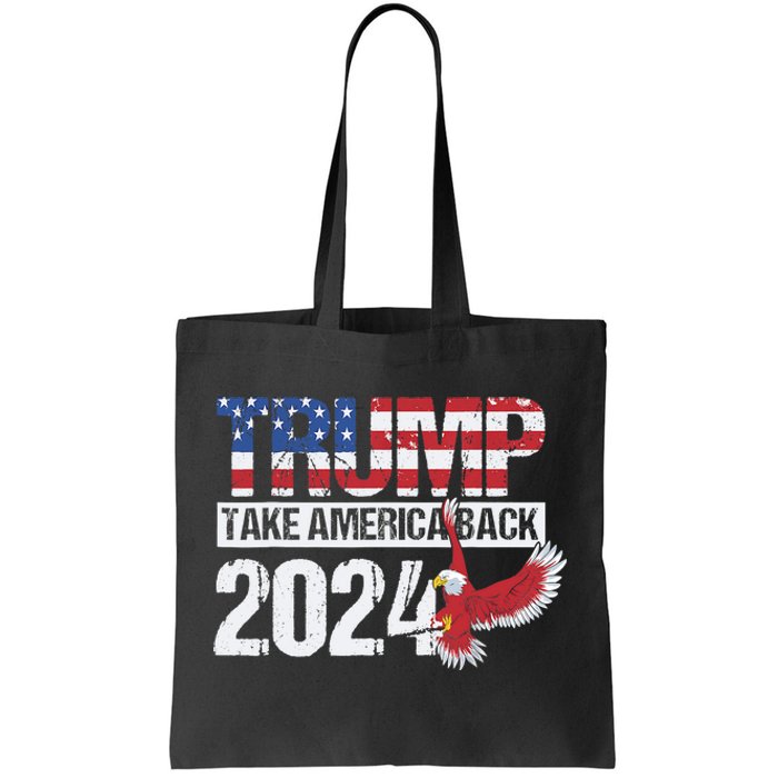 Trump 2024 Flag Take America Back Trump 2024 Tote Bag