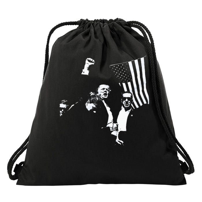 Trump 2024 Fear Not American Hero Fight Fight Fight Maga Drawstring Bag