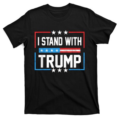 Trump 2024 For President I Stand With Trump Vintage Us Flag T-Shirt