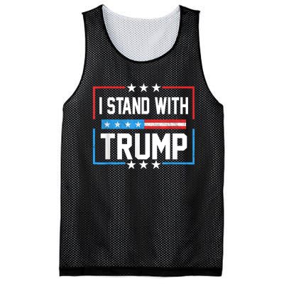 Trump 2024 For President I Stand With Trump Vintage Us Flag Mesh Reversible Basketball Jersey Tank