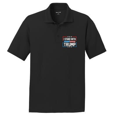 Trump 2024 For President I Stand With Trump Vintage Us Flag PosiCharge RacerMesh Polo